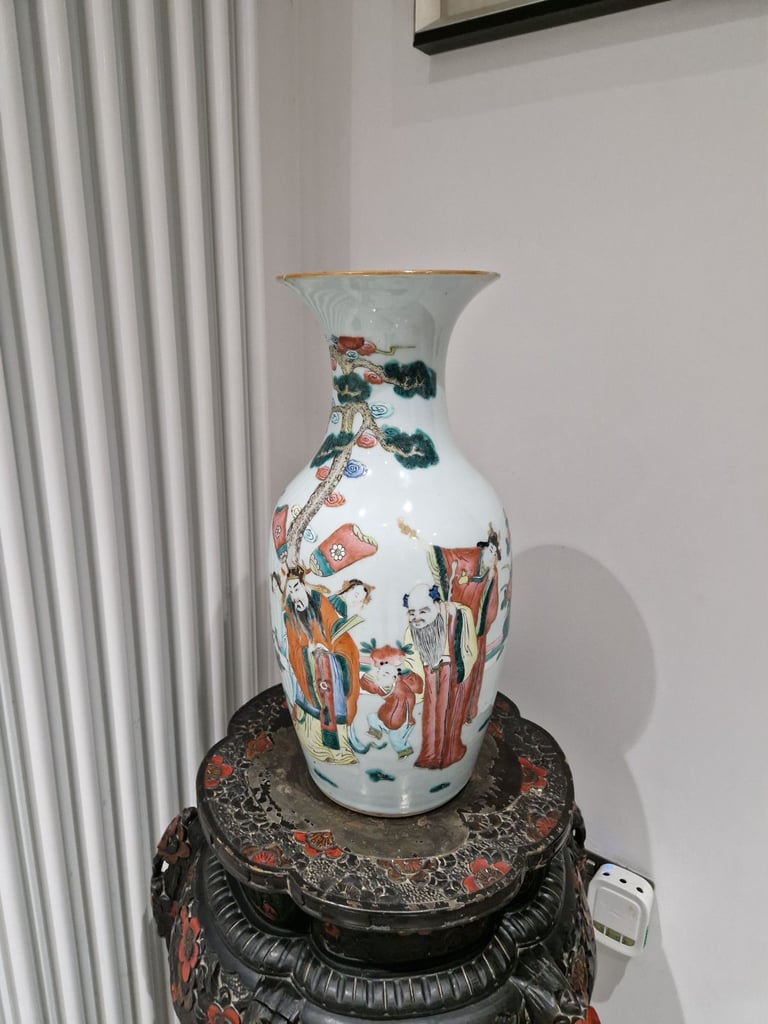Antique Chinese Famille Verte Vase 
