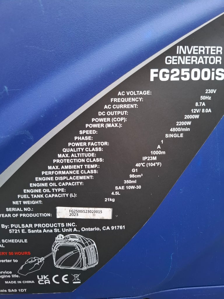 Petrol generator Ford FG2500iS 2200-watt inverter generator 4-stroke Generator