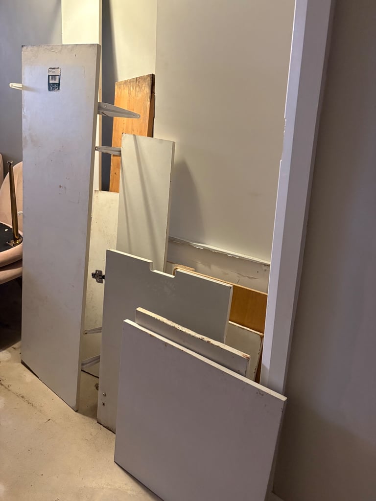 image for Random pieces of wood shelves doors DIY