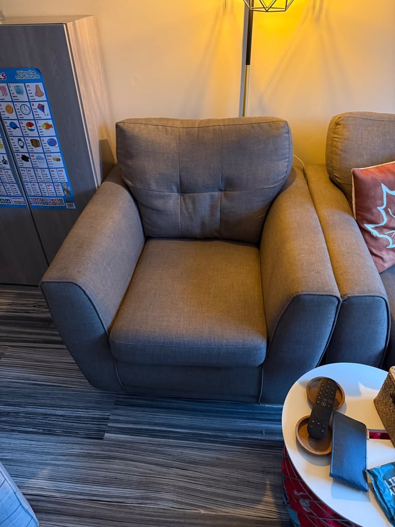 DFS Grey sofa and armchair 