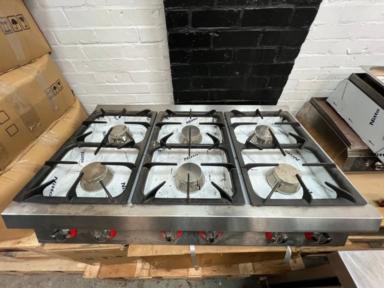 NEW GAS 6 BURNER COOKER FAST FOOD RESTAURANT CAFE KEBAB CATERING COMMERCIAL SHOP 