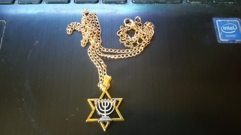 image for Brand new Star of David & Menorah gold effect Necklace