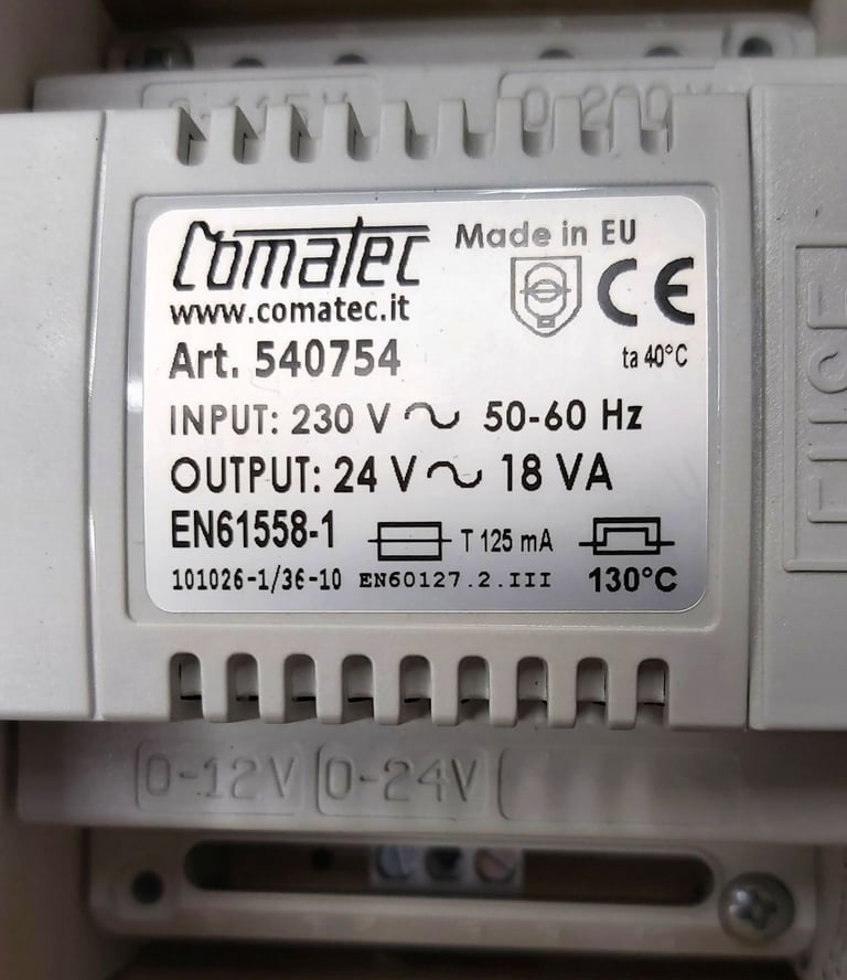 Comatec 18VA DIN Rail Transformer, 230V ac Primary, 24V ac Secondary
