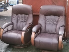 Himolla Rhine Swivel Recliner Leather Chair with Integral Footrest 