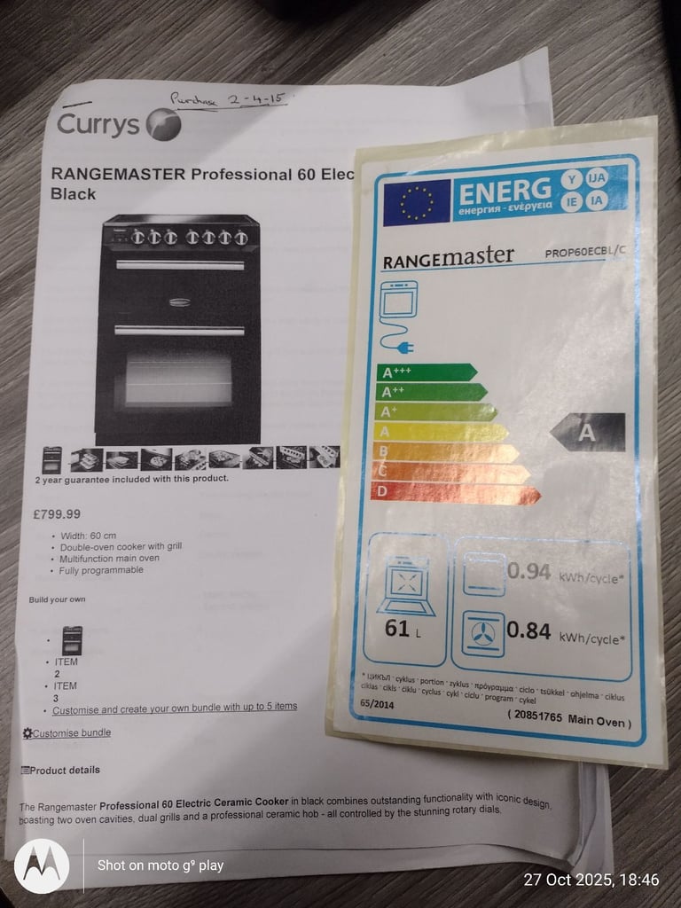 image for Range master pro 60 electric ceramiccooker 