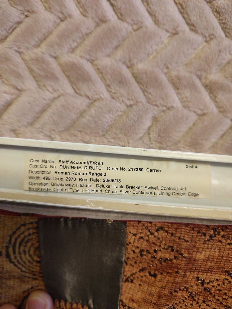 Moroccan style Bay window Roman blinds drop max 3m