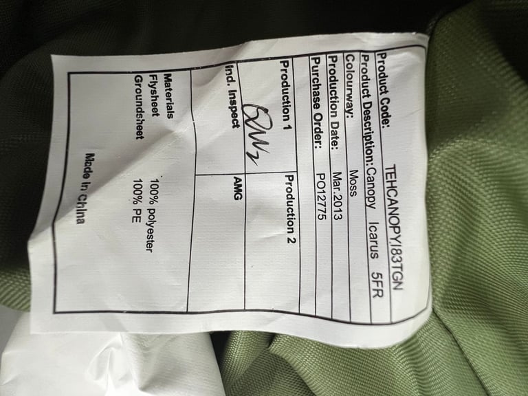 Vango Icarus 500 5-person tent with front canopy.  Excellent condition.