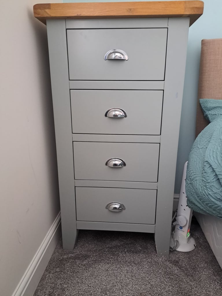 image for Grey Chest of 4 drawers