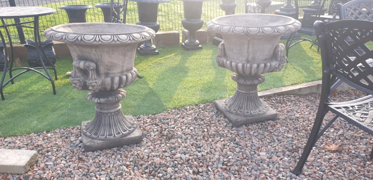 Large stone garden pot planters urns statues
