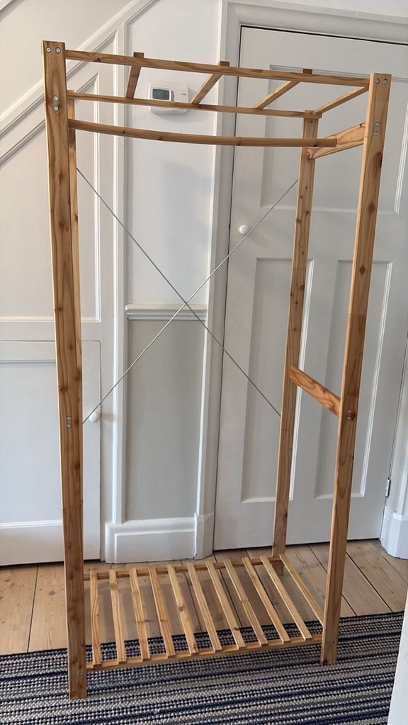 Wooden clothes rail