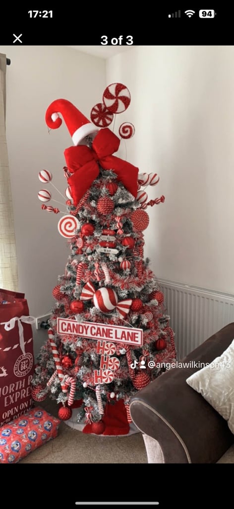 image for Red and white candy cane theme Xmas decor 