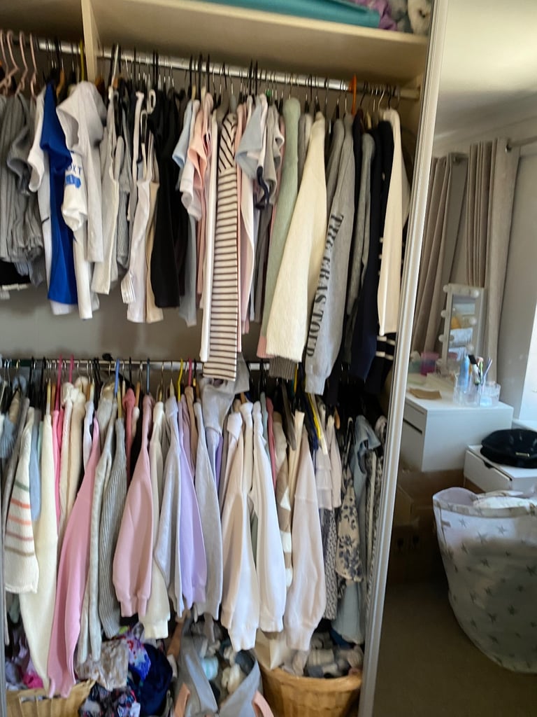Wardrobe with mirror doors