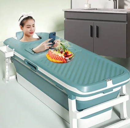 Folding bath soak tub