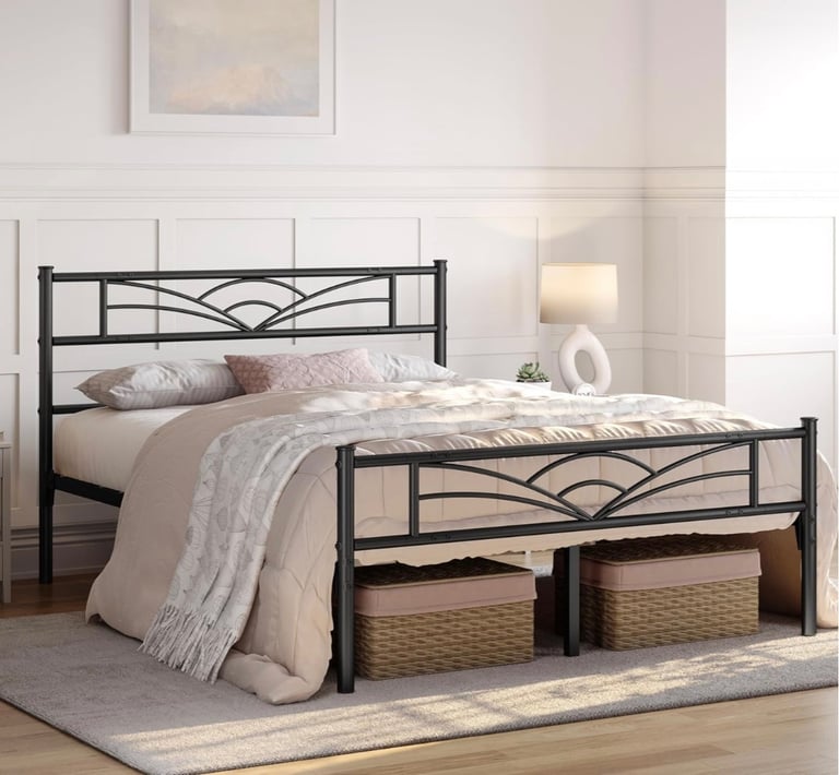 image for Double Black Bed Frame by Yaheetech