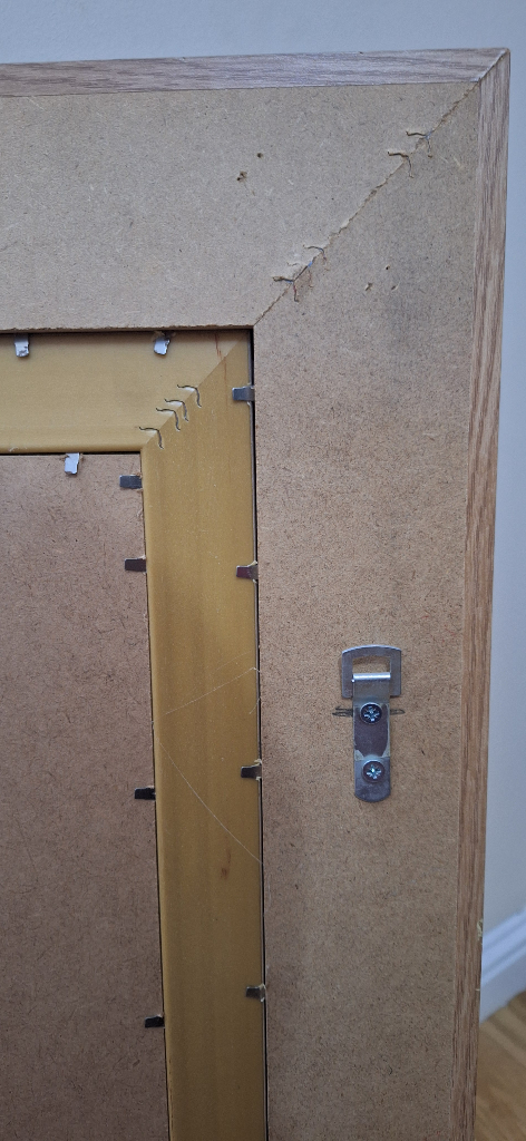 Large quality, heavy, stylish, contemporary mirror, 7kg, 84cm square, wood, double-framed.
