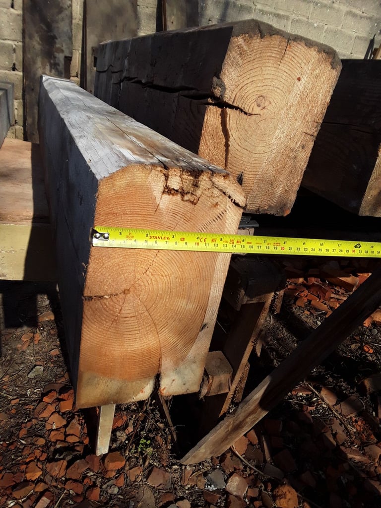 Reclaimed, 200 years solid pine beam. 7 foot long.