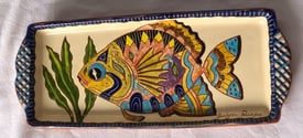 Anibal Rosado Earthenware Fish Platter signed Portugal pre-owned
