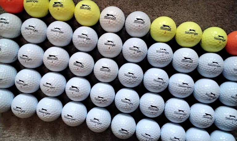 LOT of 50 SLAZENGER GOLF BALLS in EXCELLENT CONDITION for PLAY.