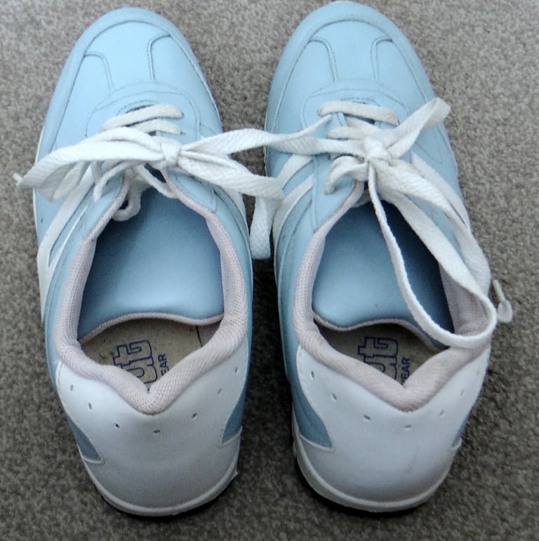 Women's Strut Footwear Light Blue Leather Trainers  UK 6 Euro 39