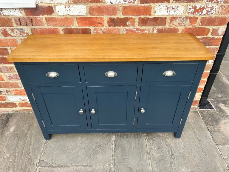 Large Oak & Navy Painted Sideboard - Excellent Condition 