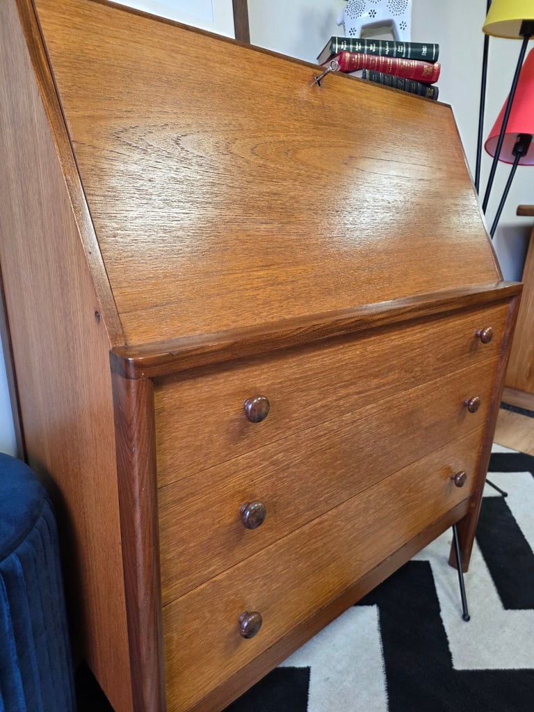  Danish Teak Bureau / Writing Desk – Mid-Century Modern