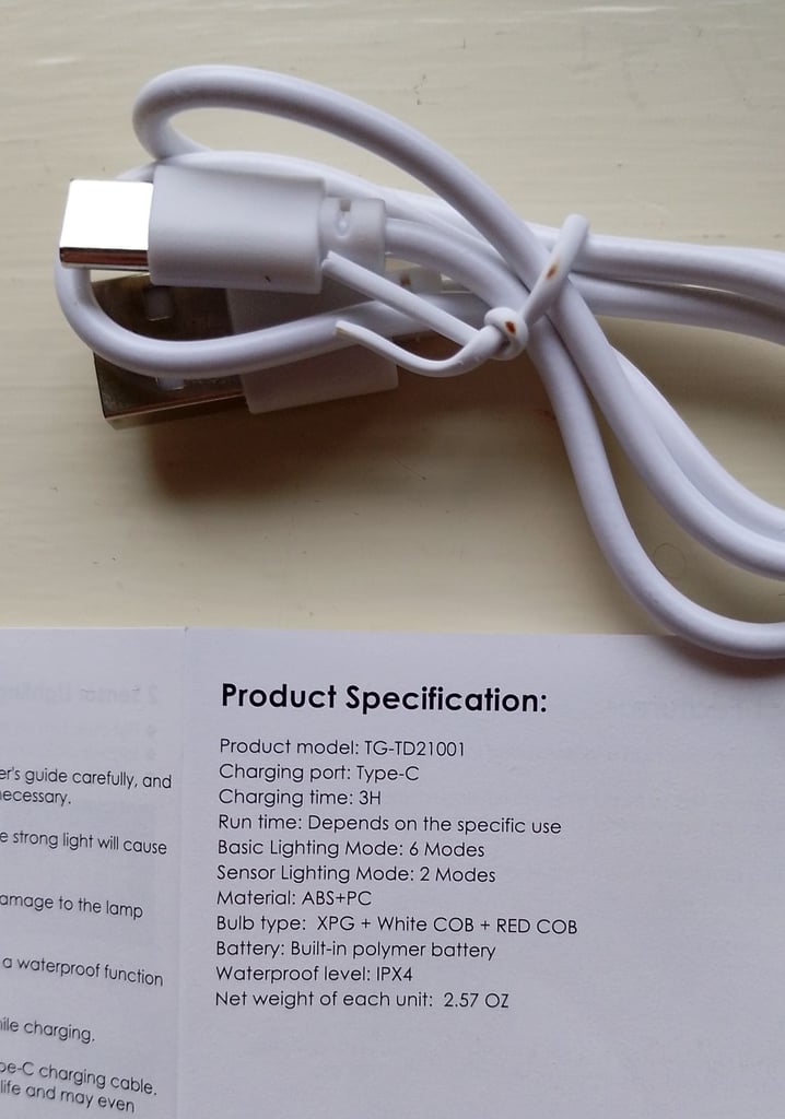 NEW Rechargeable Head Torch, Sensor, 6 Light Modes, Adjustable Angle Tasklight, Camping Fishing