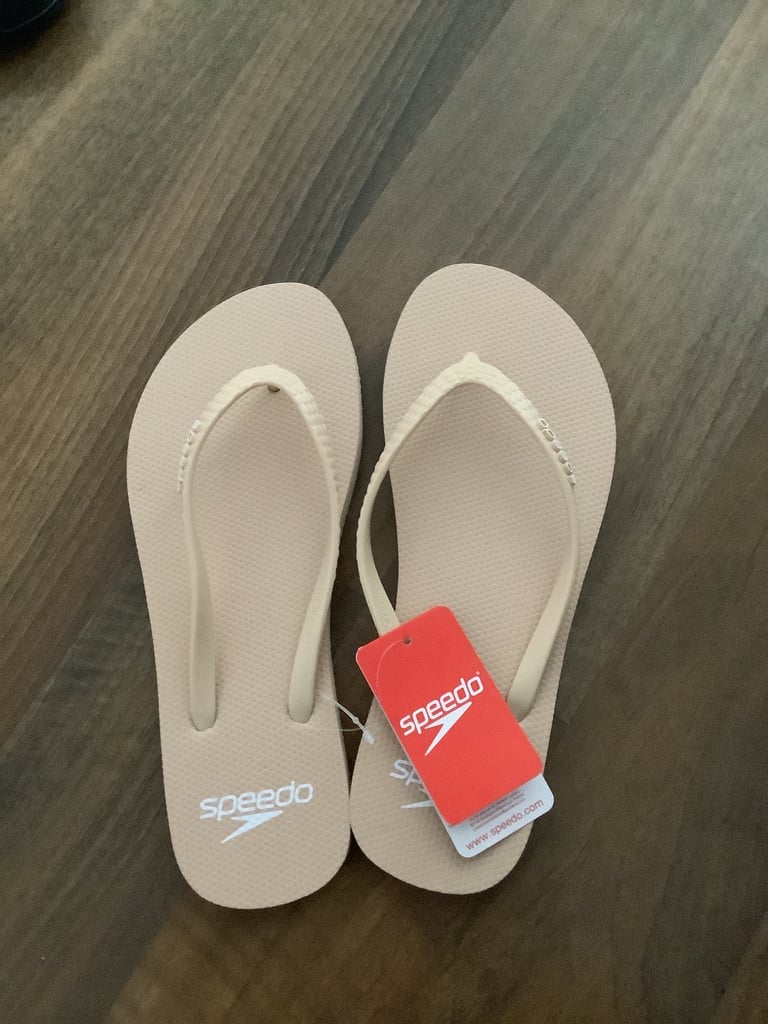image for Reduced New Speedo flip flops two pairs black uk 6  pale tan & black 
