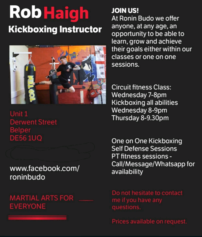 Kickboxing classes, circuit training, self defense