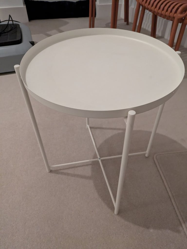IKEA White Metal Side Table