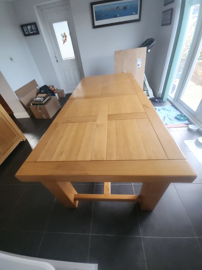 Solid oak dining table