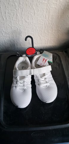 Girls white trainers size 11 store