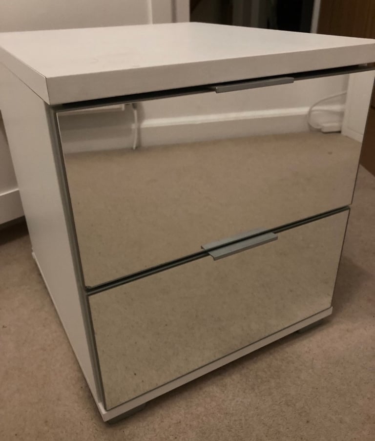 Mirrored bedside cabinet