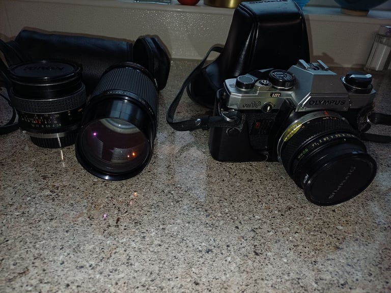image for OLYMPUS OM10 CAMERA & 2 LENSES