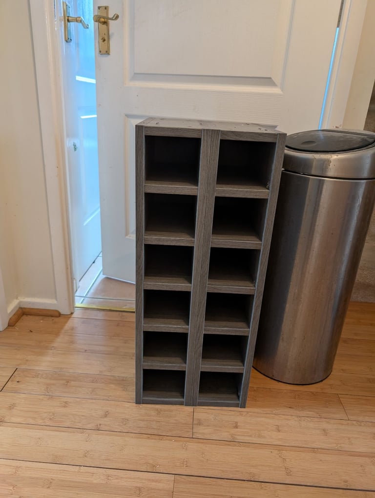 image for Stylish Dark Grey 12 Bottle Wine Storage Rack From B &Q Brand New Built To Big For Kitchen 