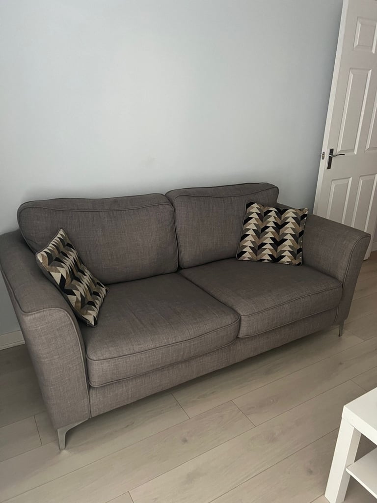 image for 2 Seater Sofa Sofology 'Anneka' Grey + 2x Pillows Pet Free