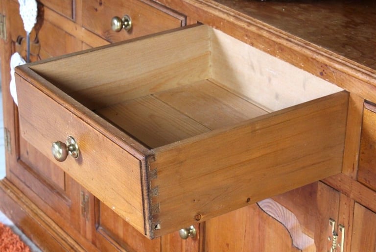 Delivery Options - Large Rustic Quality Made Pine Welsh Dresser 5 Spice Drawers