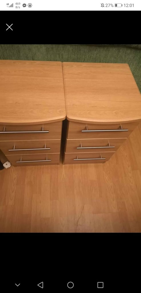 image for x2 bed side draws beautiful ba