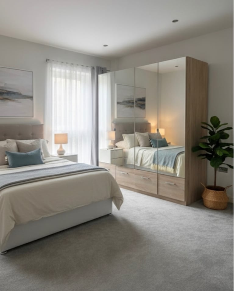 image for 4 door mirror wardrobes