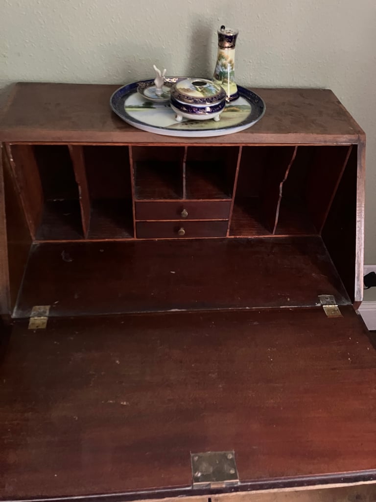 Vintage Small Edwardian inlaid bureau 