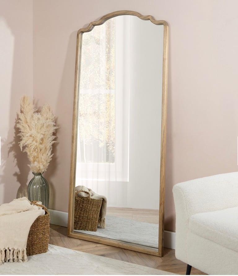 image for Large stand alone mirror - wooden 