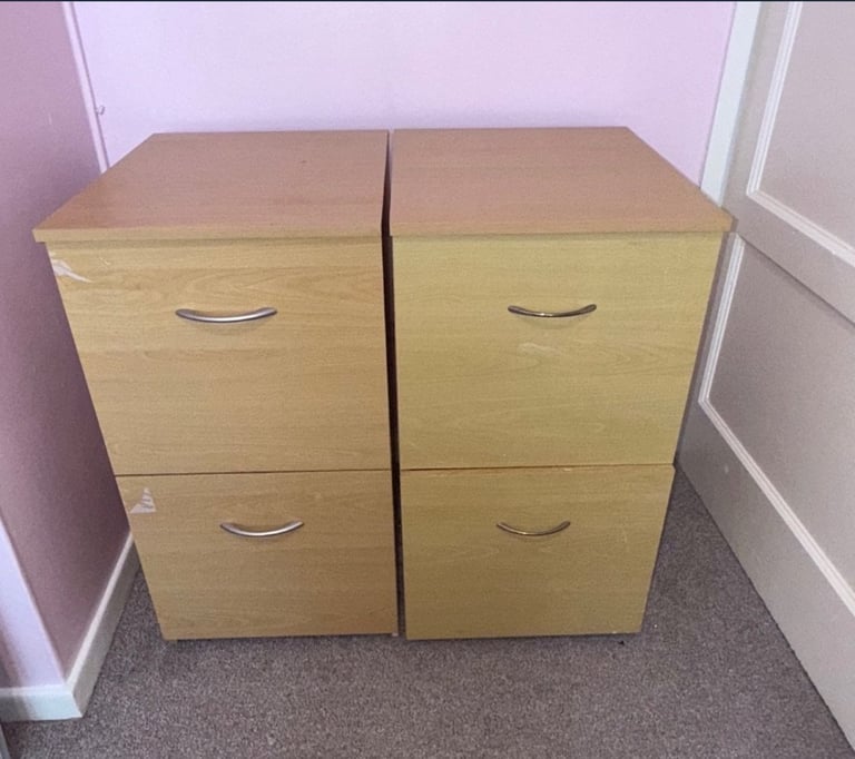 image for 2 x wooden filing cabinets 