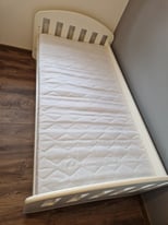 White bed with pocket sprung mattress 