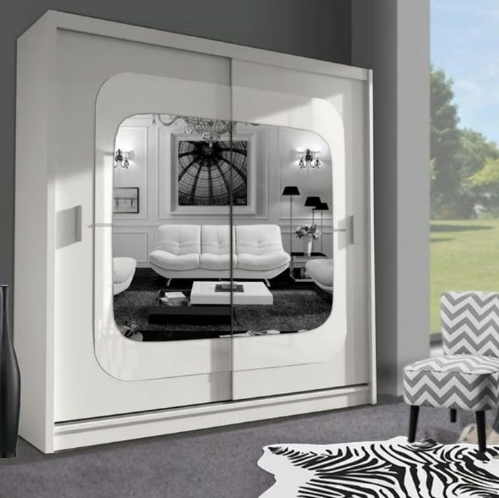 Brand New - Chelsea Mirror Sliding Door Wardrobe - White- SAME/NEXT DAY DELIVERY