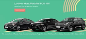image for PCO CAR HIRE- RENTAL-PHV RENTAL TOYOTA PRIUS HYBBRID AUTOMATIC -FULLY ELECTRIC -UBER COMFORT