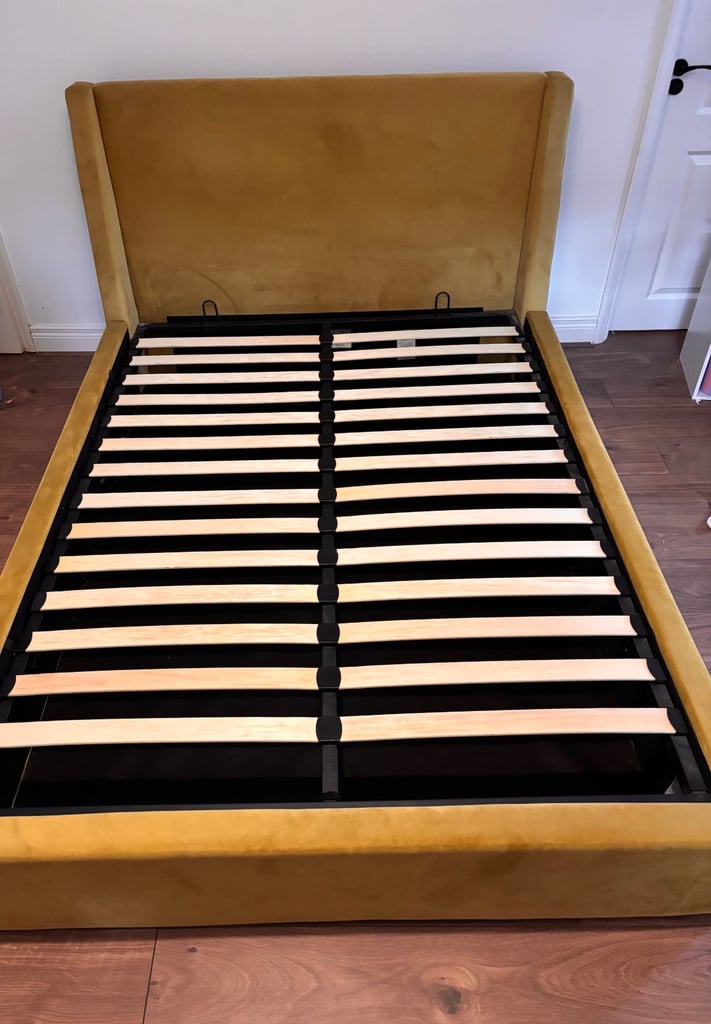 image for Double Ottoman Bed - Gold Velvet - Laura James