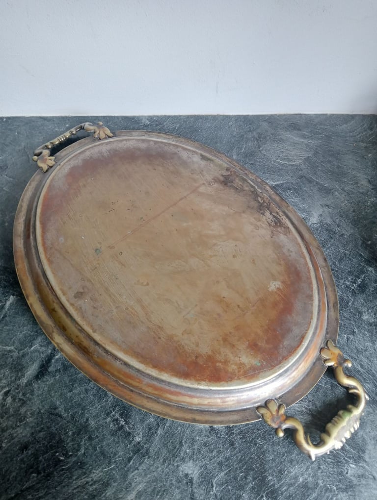 1885/6 large silver plate tray antique tray Victorian tray