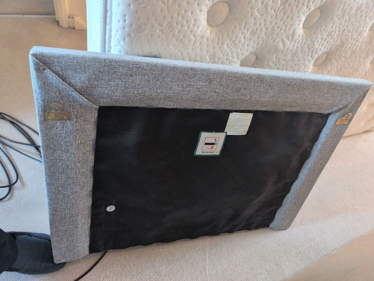 Grey fabric headboard for single bed
