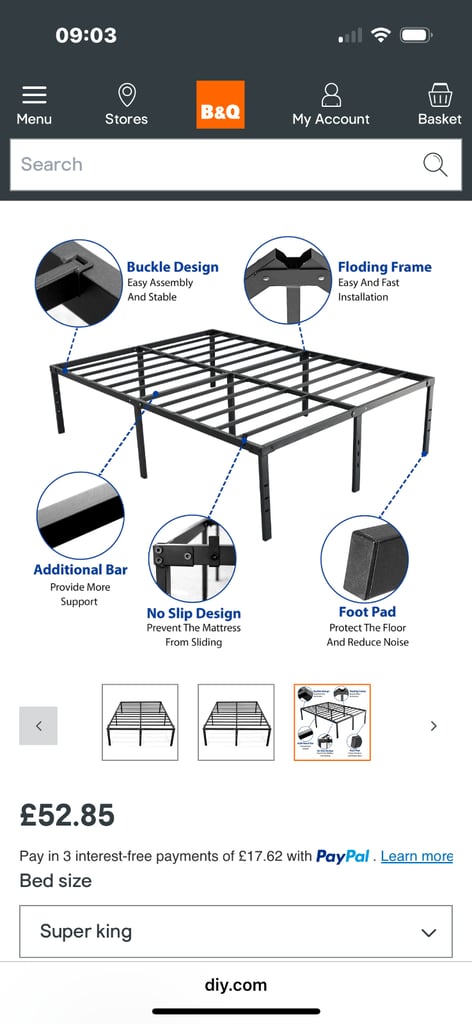 King size bed frame