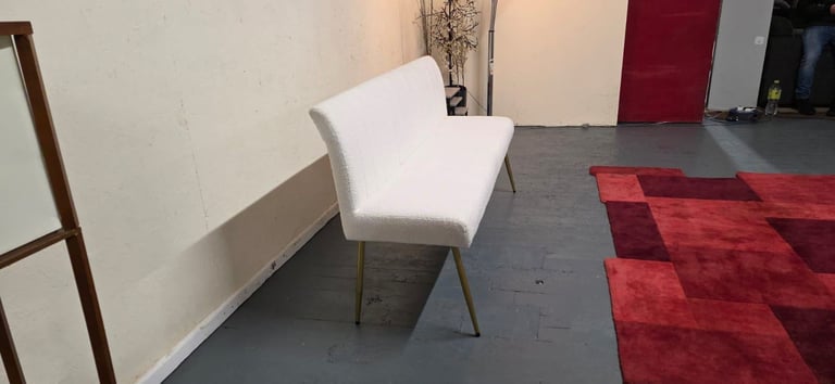 Brand New Dunelm®️ White Boucle Fabric Hallway Bench RRP £269