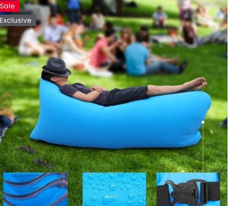 Air Puff: The Breeze Filled Lounger Portable Inflatable Sofa
